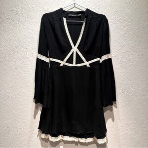Anthropologie ark‎ & co Bohemian Festival Black Dress size S